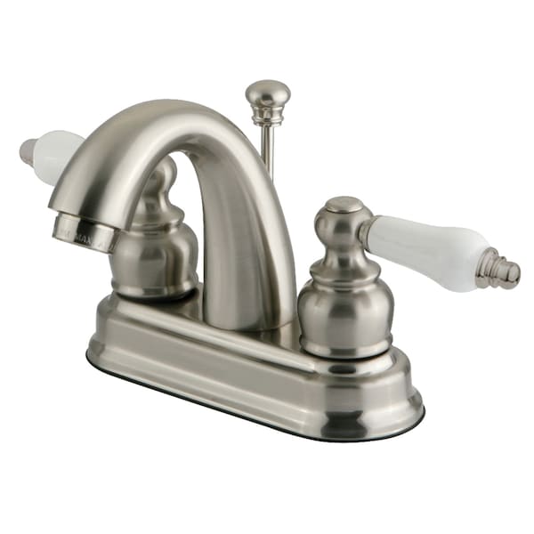 Kingston Brass Restoration, 4" Centerset Bathroom Faucet, Brushed Nickel KB5618PL - main